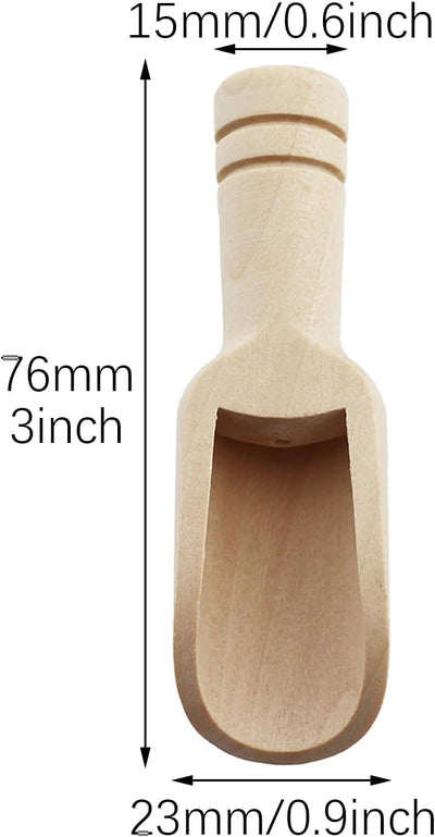 Cucharadita de madera RLECS para harina de leche, especias y azúcar, 10 unidades