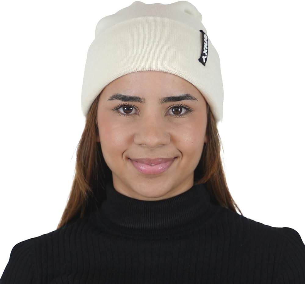 Gorro unisex lana premium puños elegante cálido al aire