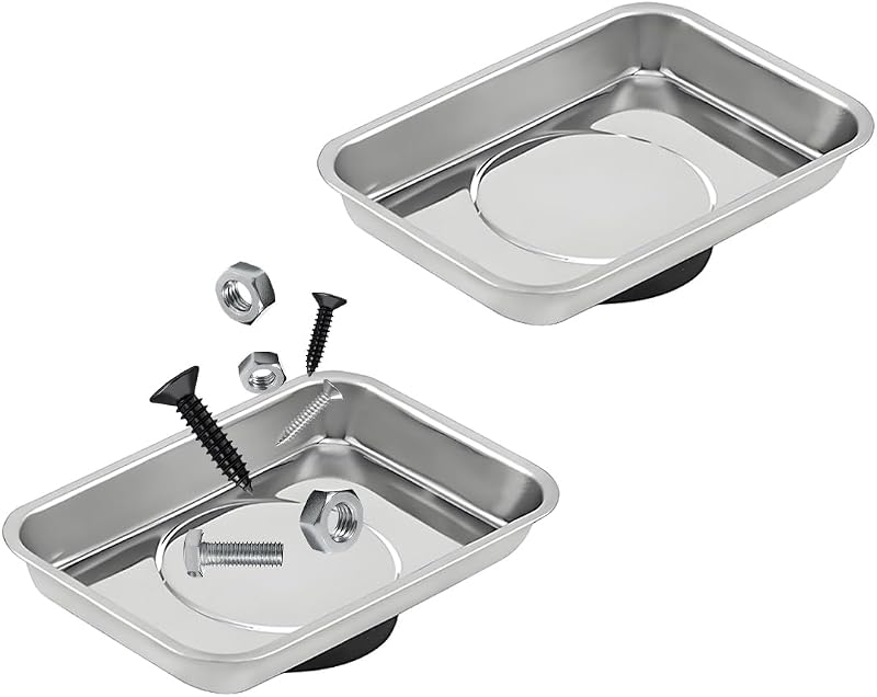 Set 2 bandejas magnéticas acero inox 3.6x2.5pulg