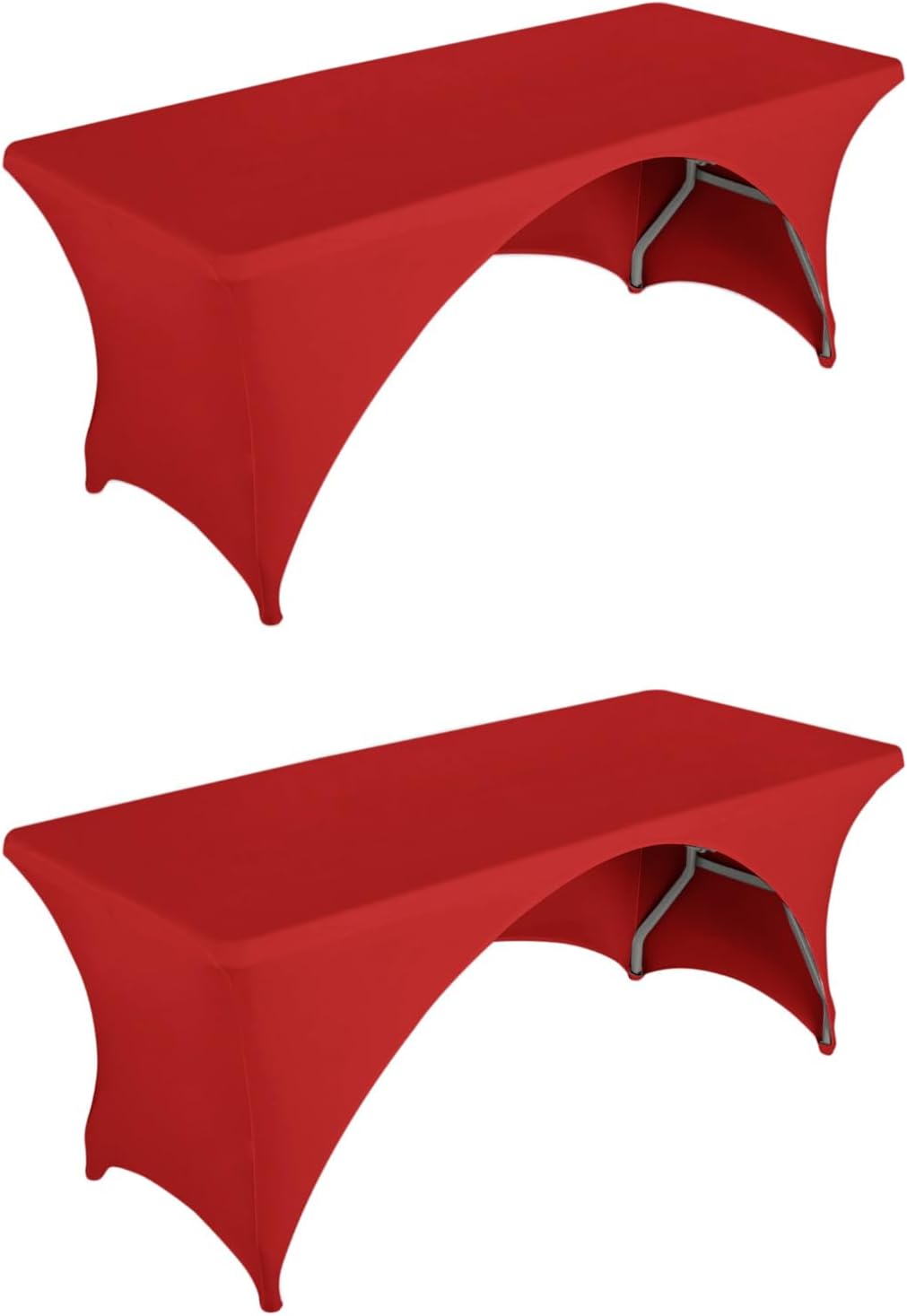 Fundas mesa plegable 6ft elastano manteles rectangulares rojo