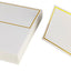 50 Tarjetas Lugar 2x3.3pulg Blanca Borde Dorado Mesa Bodas