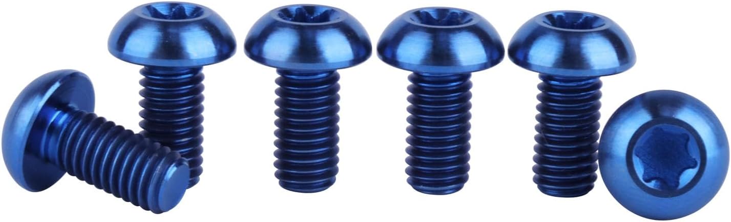6 Pzas Tornillos Titanio M5x10mm Frenos Disco T25 Azul