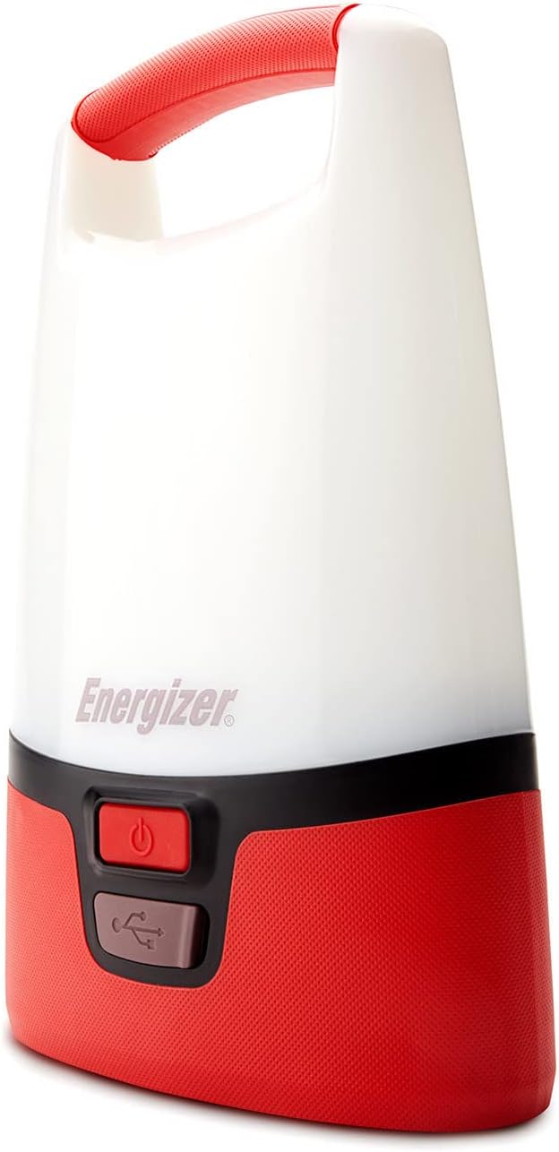 Linterna LED campamento a pilas resistente agua color rojo