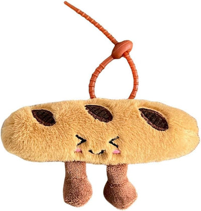 Llavero pan croissant baguette sonriente buena suerte