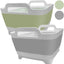 2 Sartenes Lavabo Plegable 9L con Tapón Asas Cubo Verde