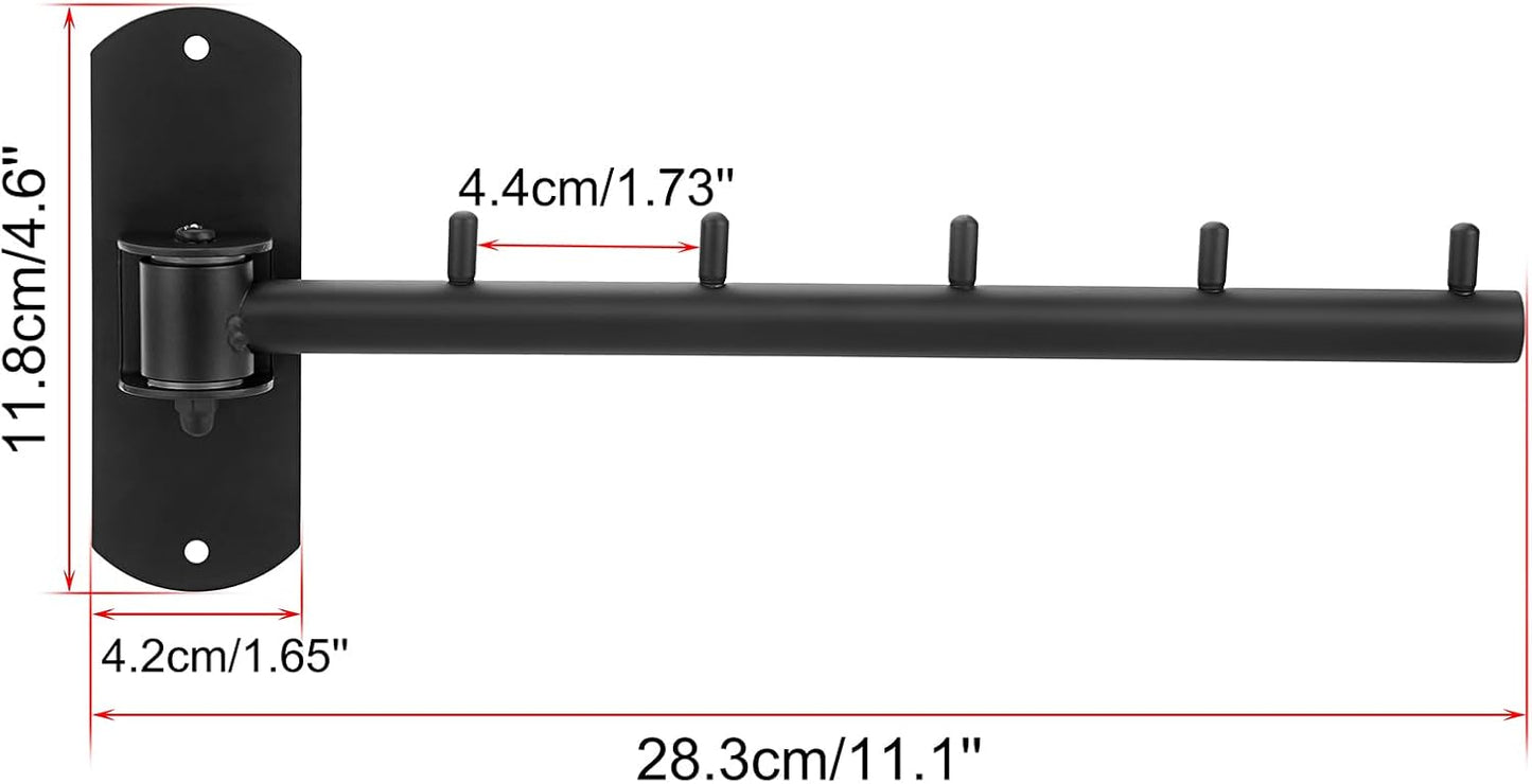 Perchero pared acero inox 2 pzas brazo oscilante color negro