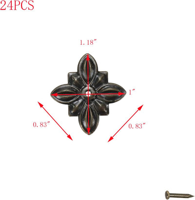 24 Pzas Apliques Esquina Bronce Antiguo Cubiertas Proteccion