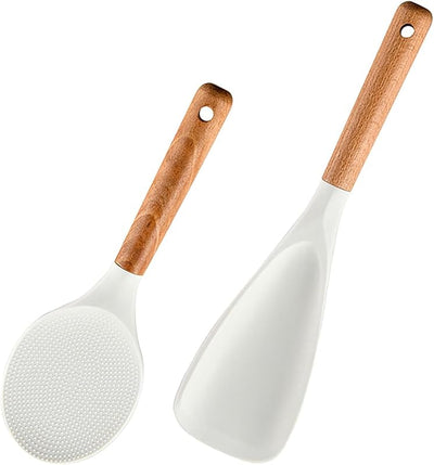 Set 2 cucharas silicona utensilios cocina multifuncion