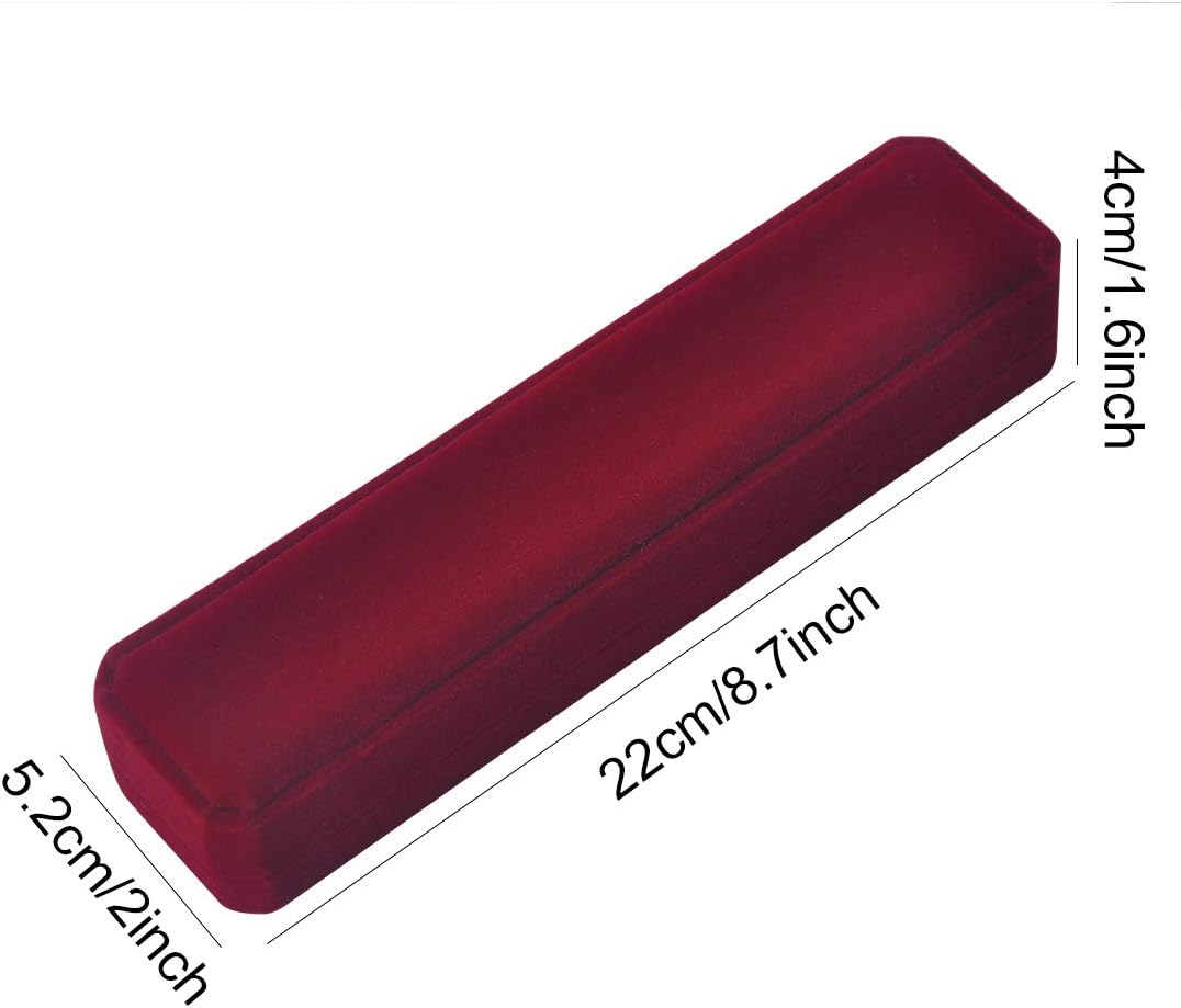 2 Cajas Terriopelo Rojo para Joyas 8.7x1.6x2pulg