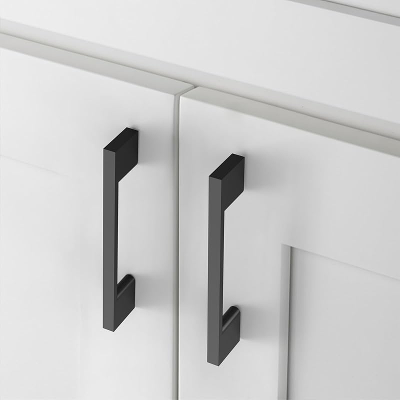 10 Tiradores Gabinete Negro Mate 3.78" Manijas Cocina