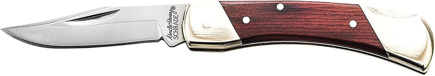 Cuchillo plegable acero inox 5.1" mango madera
