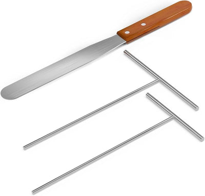 Kit 3 Pzas Espátula Crepé Acero Inox 5x7x12pulg