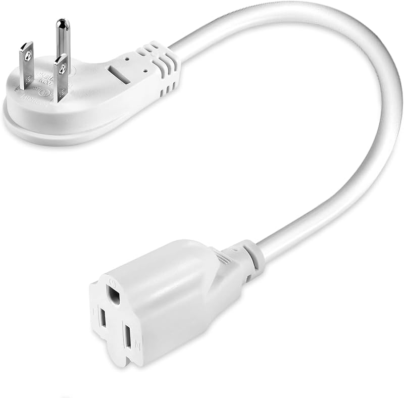 Cable extensión 1875W 15A perfil bajo 3 clavijas blanco