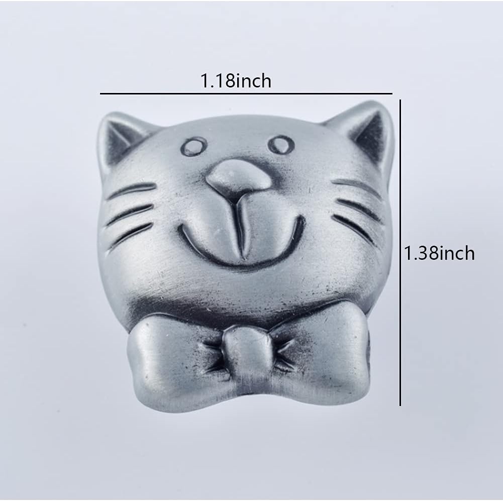 Tiradores decorativos para gabinete gato 6 pzas
