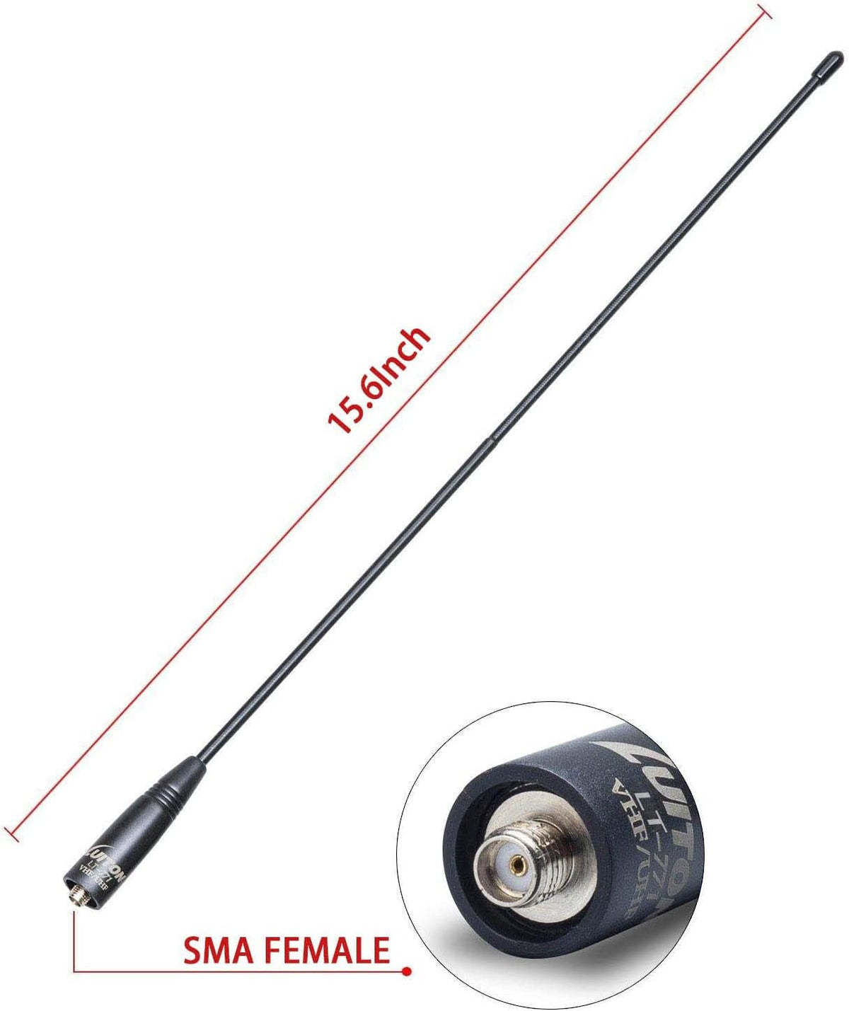 Antena SMA-Hembra VHF/UHF 15.6pulg BaoFeng UV-5R/888S