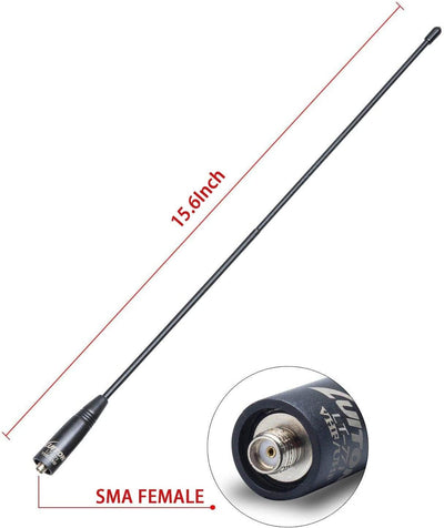 Antena SMA-Hembra VHF/UHF 15.6pulg BaoFeng UV-5R/888S