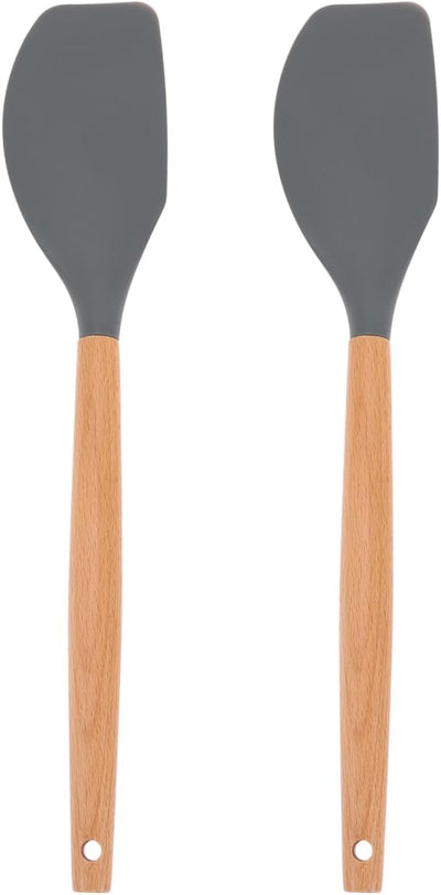 Juego espátulas silicona mango madera raspador cocina 12.59pulg