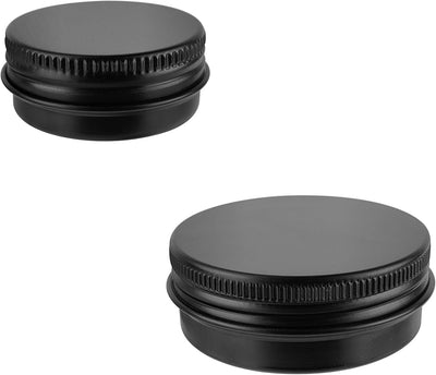 2 Latas Aluminio 1oz con Tapas Rosca para Barras Loción