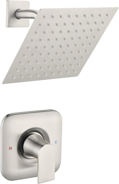Grifo ducha lluvia 8pulg comp Moen níquel cepillado