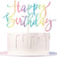 Decoración pastel arcoíris cumpleaños con purpurina
