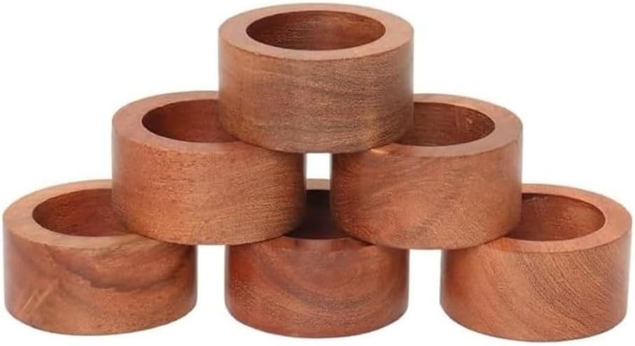 Juego 12 Servilleteros Madera Acacia Mesa Comedor