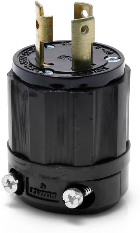 Enchufe NEMA L6-30P 30A 250V grado industrial negro