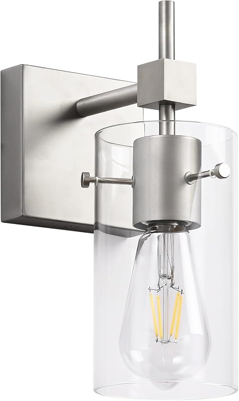 Luz vintage níquel cepillado lámpara baño sobre espejo