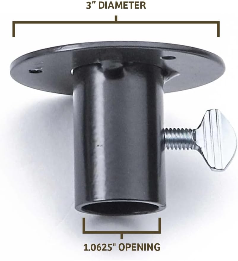 Brida de Montaje para Poste de 1" en Negro