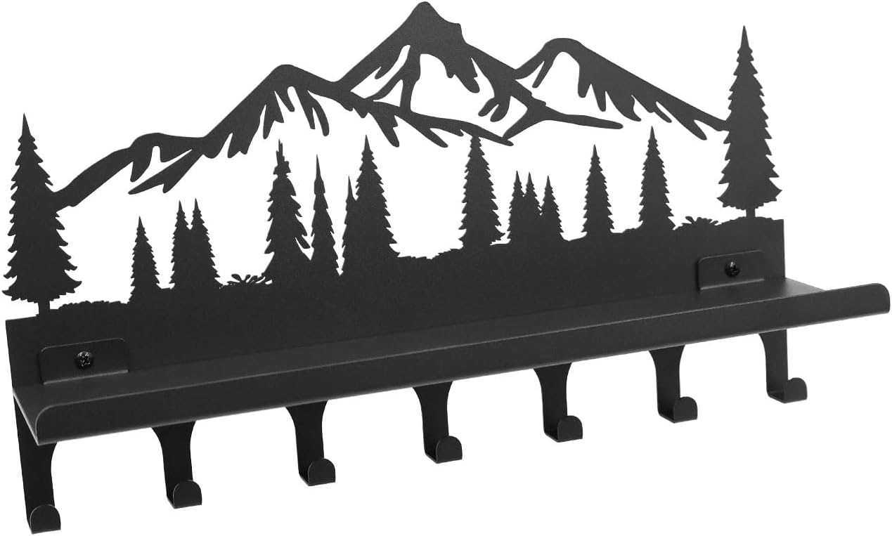 Soporte llaves pared con estante y ganchos 2en1 metal