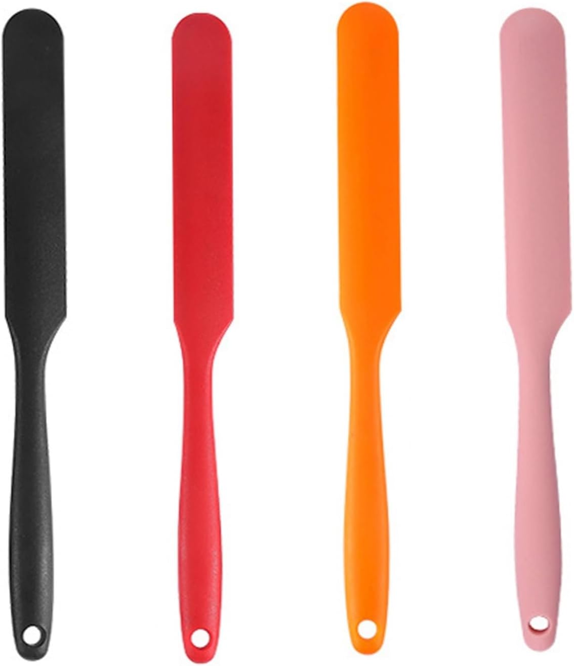 4 Espátulas Silicona Calor Resistente Mango Largo Sin BPA