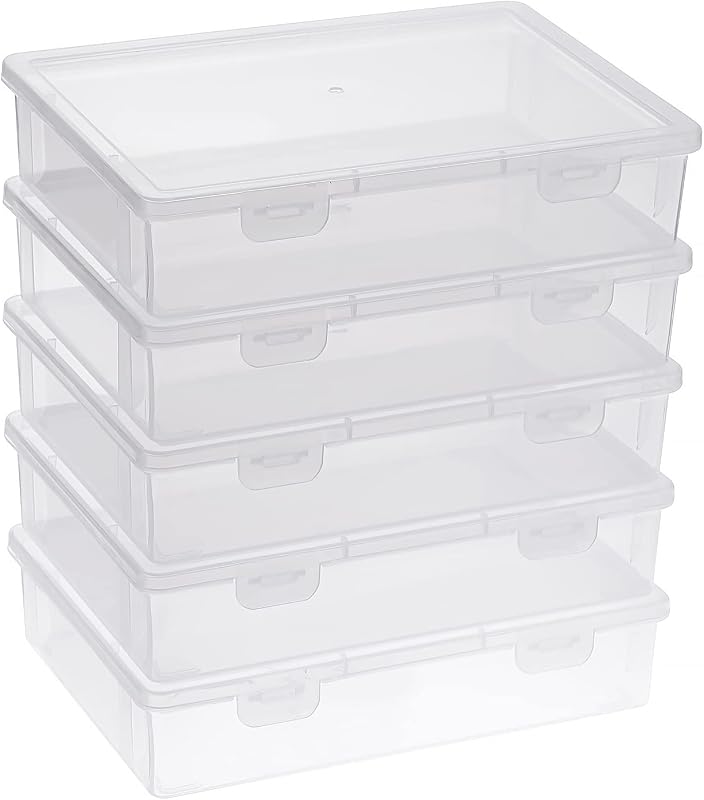 Caja plástico transparente con tapa para manualidades