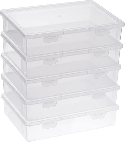 Caja plástico transparente con tapa para manualidades
