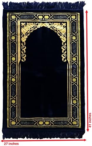 Alfombra oración musulmana azul oscuro