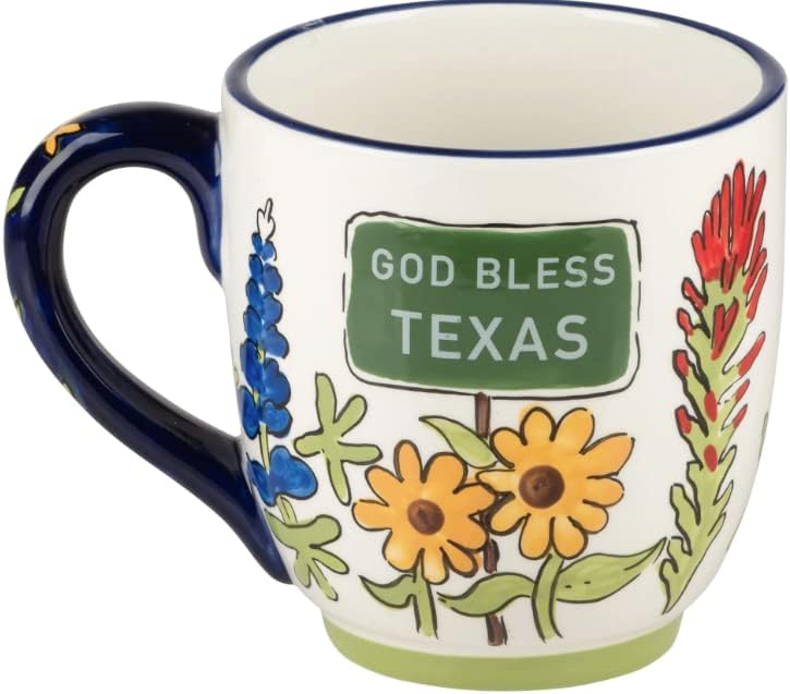 Taza cerámica 16oz pintada a mano God Bless Texas
