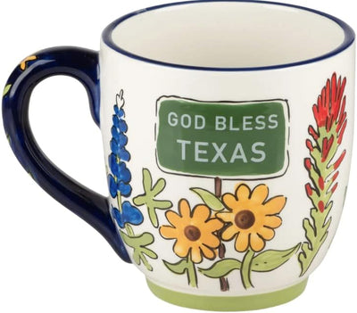 Taza cerámica 16oz pintada a mano God Bless Texas