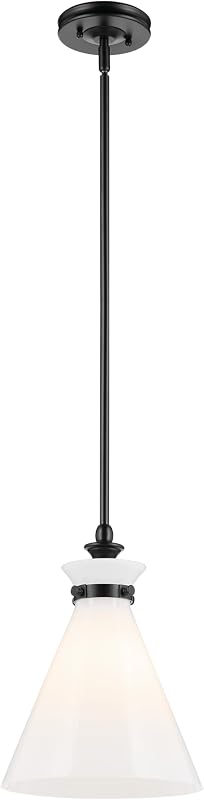 Lámpara colgante isla cocina negro cristal opal