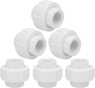 6 Pzas Unión PVC 3/4" F x F con Junta EPDM