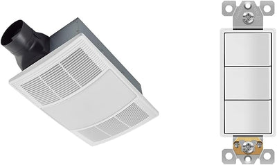 Extractor baño 110 CFM interruptor decorativo blanco