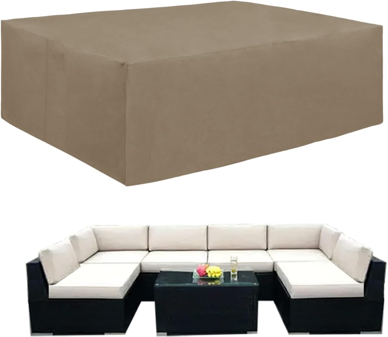 Funda 600D impermeable para muebles de patio 130x84"