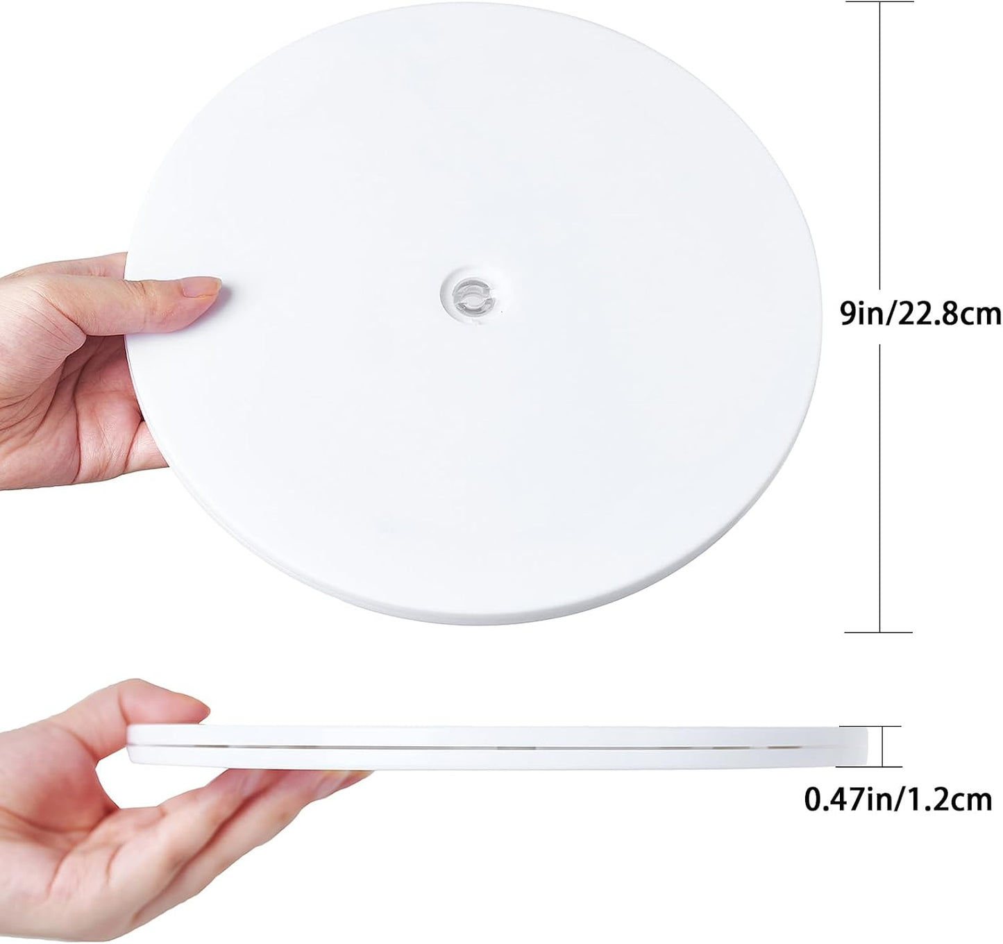 Bandeja giratoria acrílico blanco 9" estante especias