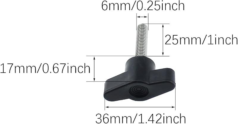 4 Pzas Tornillo Plástico M6 Acero Inox 304 Negro