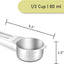 Taza medidora 1/3 taza acero inox con cuchara