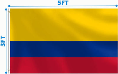 Bandera Colombia 3x5ft doble costura a prueba de decoloración