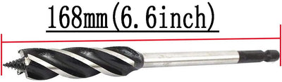 Broca estriada cuádruple madera 1/4pulg 6.614pulg diámetro
