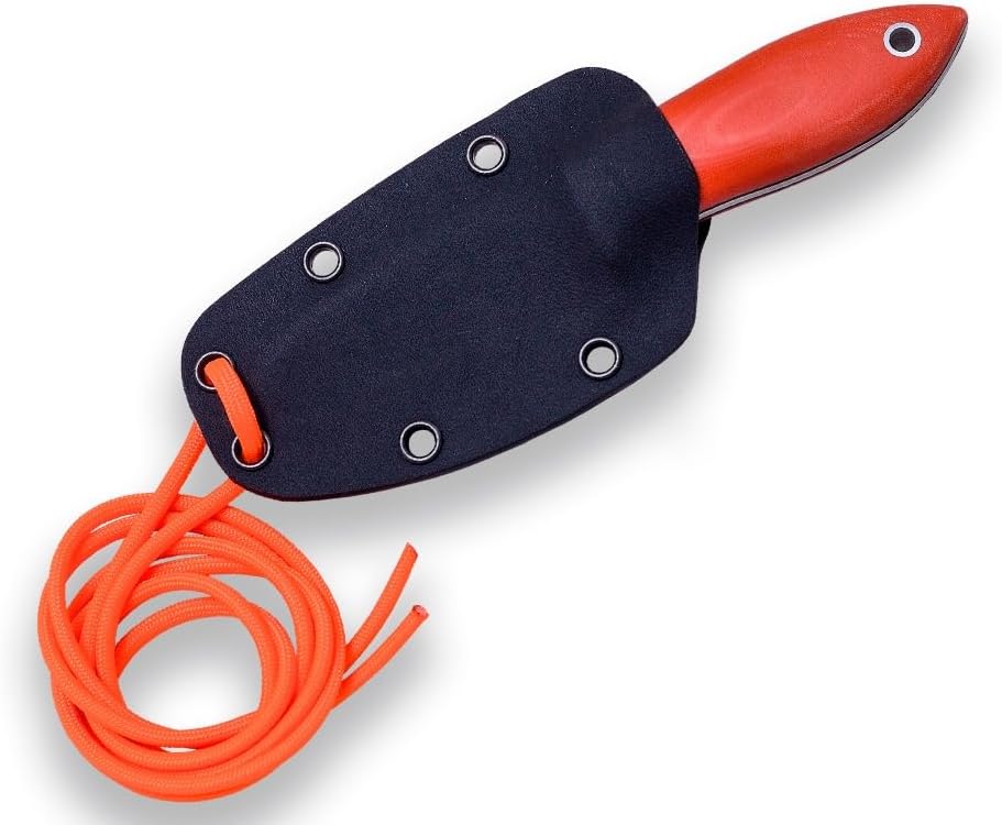 Cuchillo caza BS9 Avispa CN117 mango micarta naranja