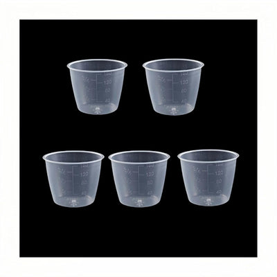 5 Pzas Tazas Medidoras 5.4oz Transparentes Multiuso Alimenticio