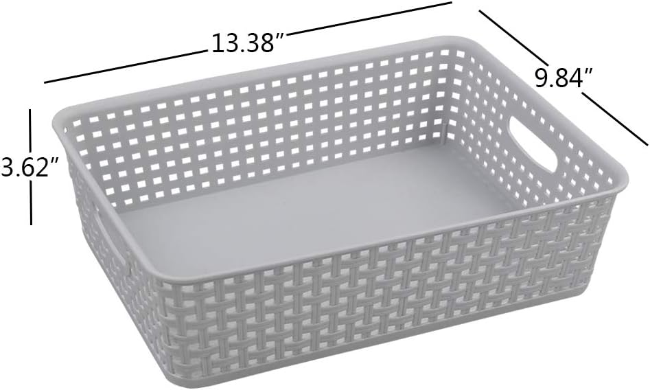 4 Pzas Cestas Almacenamiento Papel A4 Plástico Gris