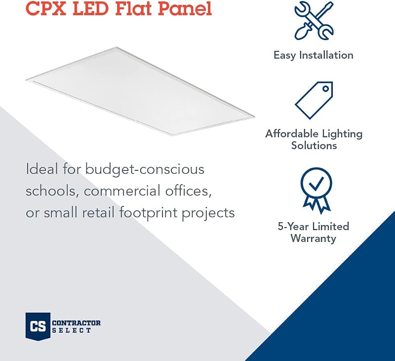 Panel LED 2x4ft 4000K 4000 lúmenes lente satén