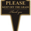 Letrero aluminio inox 10x14" Keep Off the Gras doble cara