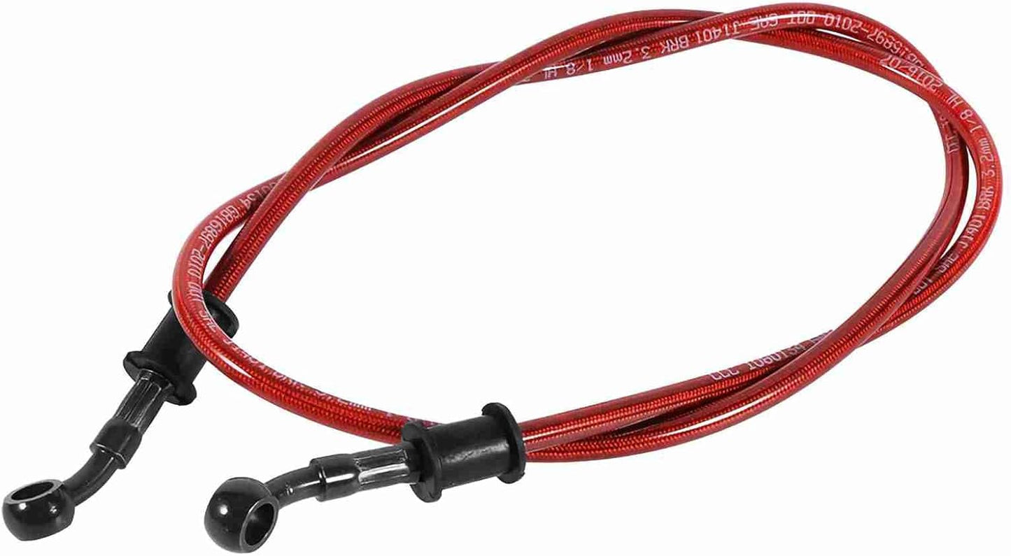 Manguera aceite motocicleta trenzada acero 47.2pulg rojo